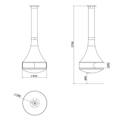 Камин Traforart Hypnos центральный 