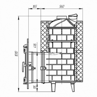 Банная Печь Прометалл Атмосфера XL (Про) в ламелях Змеевик наборный