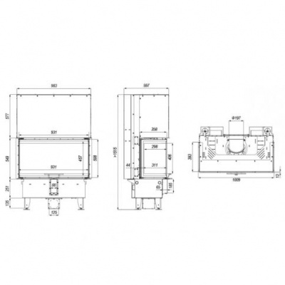 Топка Defro Home Intra ME C G, 13 кВт, 1009/549/393мм, трехсторонний, гильотина Топка Defro Home Intra ME C G, 13 кВт, 1009/549/393мм, трехсторонний, гильотина