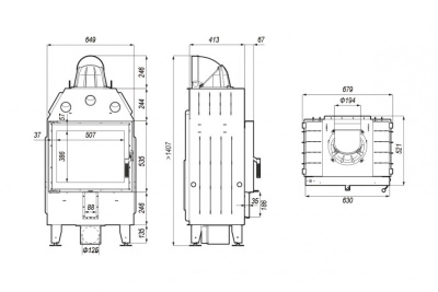 Топка Defro Home Intra SM, 10кВт, 630/535 мм