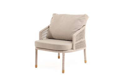 Кресло 4SIS Верона, каркас белый муар, роуп бежевый, ткань бежевая 052 Кресло 4SIS Верона, каркас белый муар, роуп бежевый, ткань бежевая 052