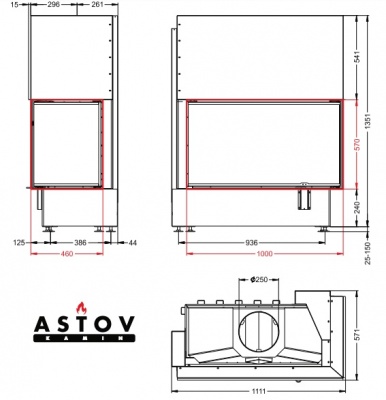 Каминная топка АСТОВ П2С 10057 
