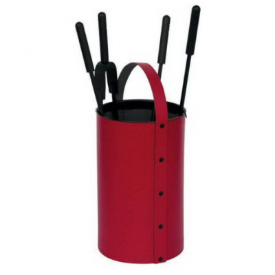 Каминный набор Comex 50.240R Ecopelle rosso 4 Accessori H.62