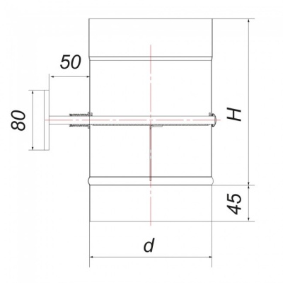 Задвижка Вулкан VBR D200, нерж., черная