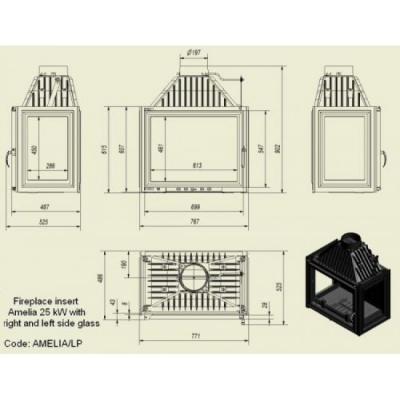 Каминная топка Kratki Amelia LP Каминная топка Kratki Amelia LP