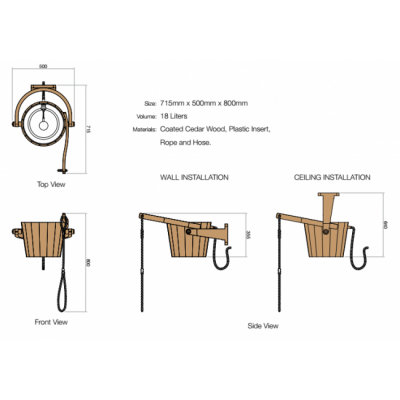 Обливное устройство SAWO 393-D (кедр, 18л)