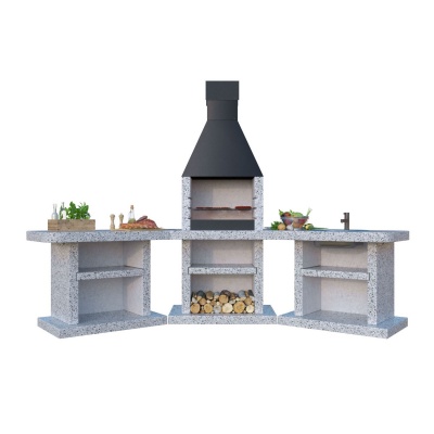 Угловой барбекю комплекс Garden с мойкой