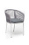 Стул из роупа 4SIS Марсель, Каркас алюминий белый муар, роуп светло-серый, ткань светло-серая