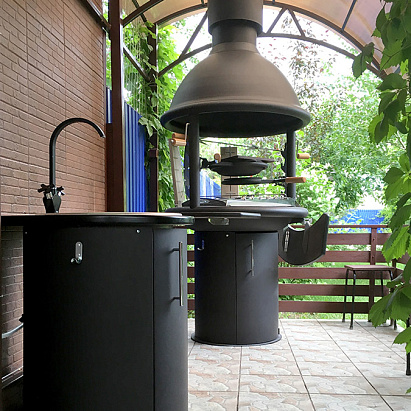 Гриль дровяной Fireline BBQ с мойкой