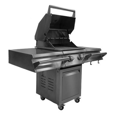 Газовый гриль B-Fire Kutuzov Premium 2 (2 столика + тележка 55 см.), нерж. сталь