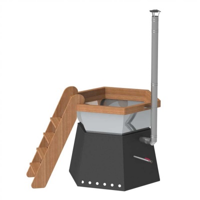 Банный чан 6 граней с ветрозащитой AISI 304