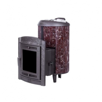 Банная печь Прометалл Атмосфера L в ламелях Россо Леванто