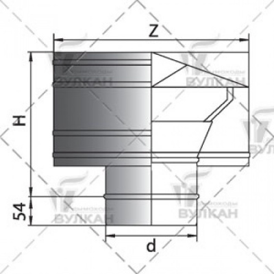 Дефлектор на расш. Вулкан DHR d300, матов.