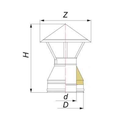 Зонт Вулкан V50R D104/200, нерж 321/304