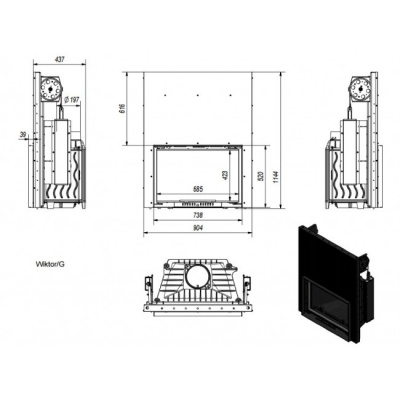 Каминная топка Kratki Wiktor G
