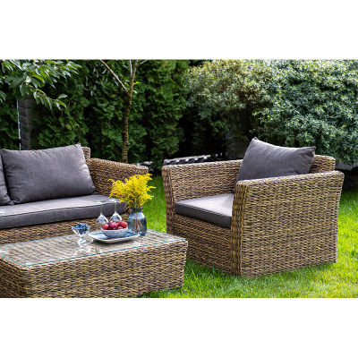 Комплект садовой мебели 4SIS Капучино Сингл (гиацинт) Цвет: соломенный