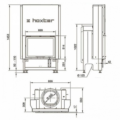 Каминная топка Hoxter HAKA 67/51h