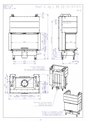 Каминная топка Romotop HEAT C 3G L 65.52.31.01