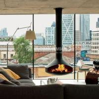 Камин Focus Ergofocus с трубой, помещение H-3.3 м, чёрный