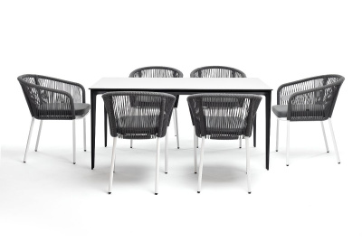 Обеденная группа 4SIS Венето 6-местная со стульями Марсель Цвет: белый, серый, молочный Обеденная группа 4SIS Венето 6-местная со стульями Марсель Цвет: белый, серый, молочный