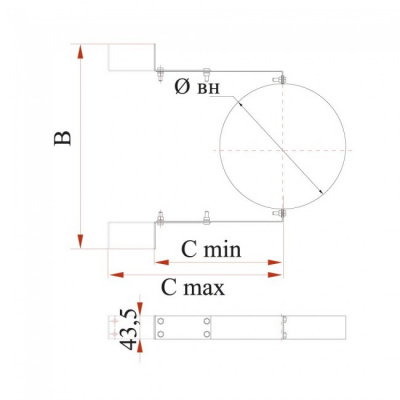 Элемент крепления к стене Дымок 0.5 мм с изоляцией, d=300 мм