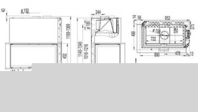 Каминная топка Austroflamm 89x49x45 S Links