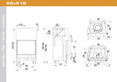 Каминная топка Austroflamm 65x51 S