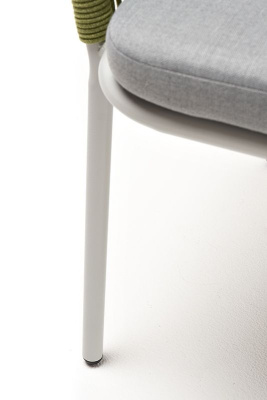 Стул из роупа 4SIS Марсель, Каркас светло-серый муар, роуп салатовый меланж, ткань светло-серая