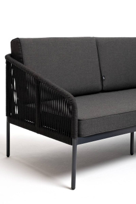 Модульная угловая лаунж-зона 4SIS Канны из роупа Цвет: темно-серый