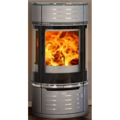 Печь-камин ABX Atrium 7 V (серая сталь с верхней плитой - стекло)