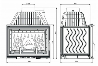 Каминная топка Kaw-Met W17 Dekor left/right Каминная топка Kaw-Met W17 Dekor left/right
