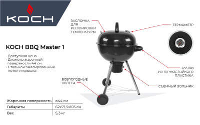 Угольный гриль Koch BBQ Master 1 Угольный гриль Koch BBQ Master 1