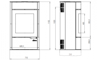 ПЕЧЬ-КАМИН Invicta TANA SUR GA SOCLE