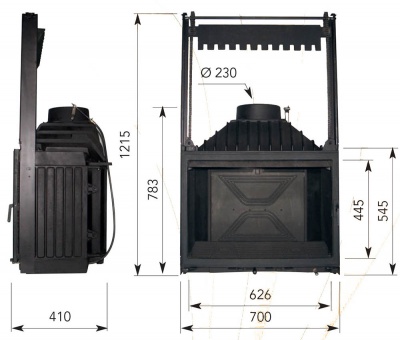 Каминная топка Cheminees Diffusion C 9,2 с шибером Каминная топка Cheminees Diffusion C 9,2 с шибером