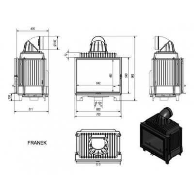 Каминная топка Kratki FRANEK 12