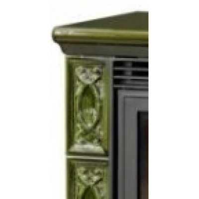 Печь-камин ABX Helvetia KP, с кафельным цоколем, с теплообменником (зеленый)