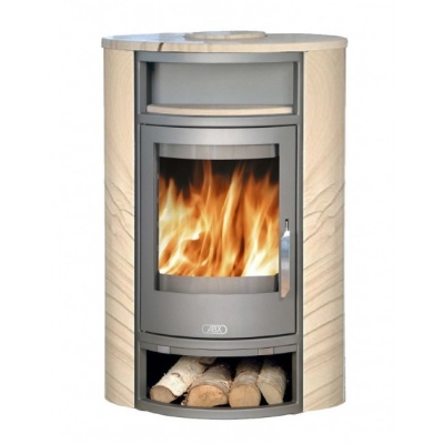 Печь-камин ABX Polar 6 угловой (серая сталь)