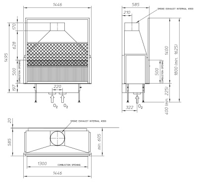 Топка Metalfire Universal MF 1300-50 W 1S