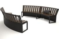 Лавка полукруг со спинкой без дровника