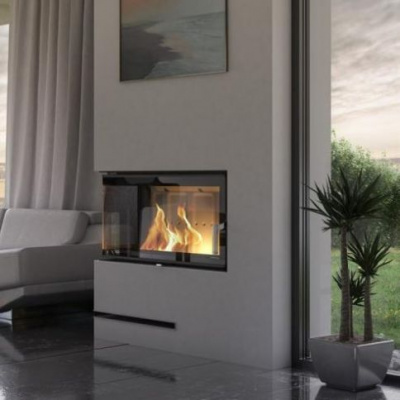 Топка Defro Home Intra Slim SM угловая, 6 кВт, 667/465/337мм