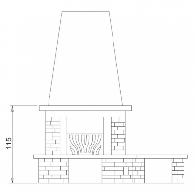 Каминная облицовка Palazzetti Cordoba, с банкетой, под Mbl 78 front Каминная облицовка Palazzetti Cordoba, с банкетой, под Mbl 78 front
