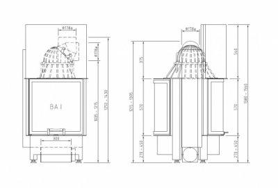 Каминная топка Schmid Ronda FD 5551 h (туннельная версия)