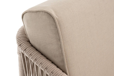 Правый модуль 4SIS Канны из роупа, каркас белый муар, роуп бежевый, ткань бежевая 035 Правый модуль 4SIS Канны из роупа, каркас белый муар, роуп бежевый, ткань бежевая 035