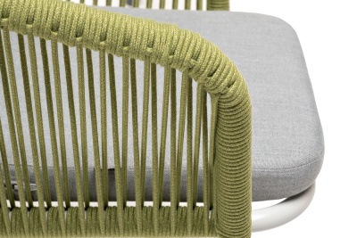 Стул из роупа 4SIS Марсель, Каркас светло-серый муар, роуп салатовый меланж, ткань светло-серая
