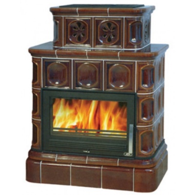 Печь-камин ABX KARELIE, с кафельным цоколем, с теплообменником (коричневый) Печь-камин ABX KARELIE, с кафельным цоколем, с теплообменником (коричневый)