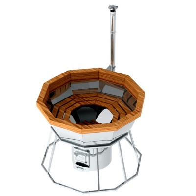 Банный чан 10 граней на подставке с печью AISI 304 Банный чан 10 граней на подставке с печью AISI 304